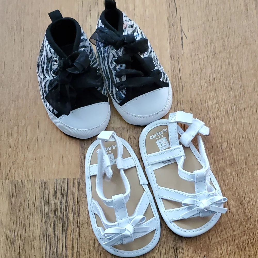 Vitamin Baby Hightops and Carters sandals-2 pair infant shoes‎ 3M